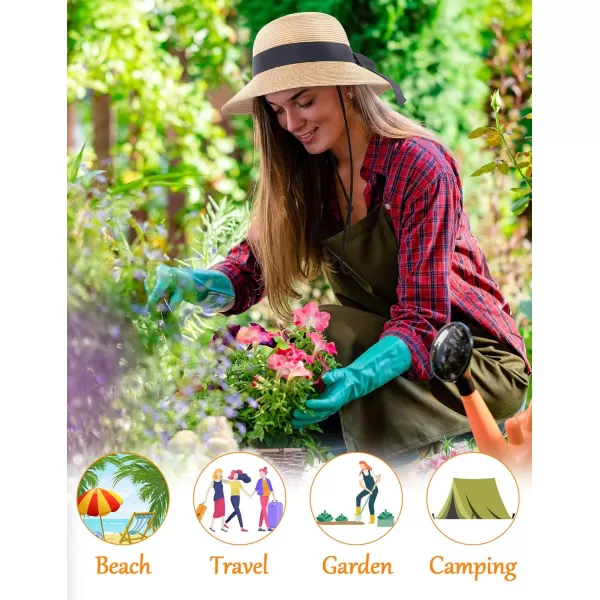 Womens Sun Hats UV Protection Large Wide Brim Hat Women Packable Sun Hat for Women Straw HatsNatural