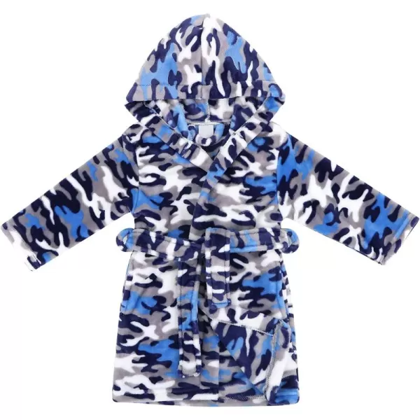 Verabella Boys Girls Plush Soft Fleece Printed Hooded Cover upCamoblue