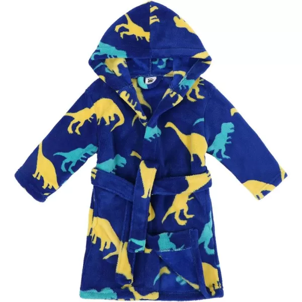 Verabella Boys Girls Plush Soft Fleece Printed Hooded Cover upDinoland Trio Colordark Blue