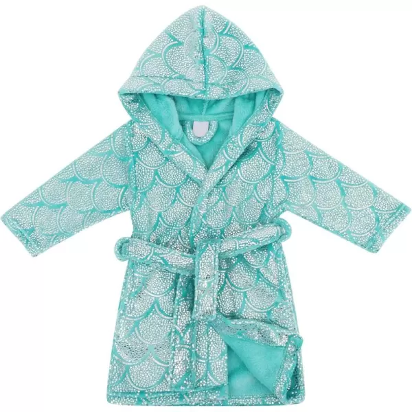 Verabella Boys Girls Plush Soft Fleece Printed Hooded Cover upGreen Mermaid Bling Bling