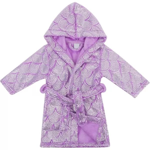 Verabella Boys Girls Plush Soft Fleece Printed Hooded Cover upPurple Mermaid Bling Bling