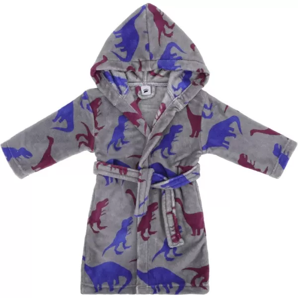 Verabella Boys Girls Plush Soft Fleece Printed Hooded Cover upRed Blue Dinogrey