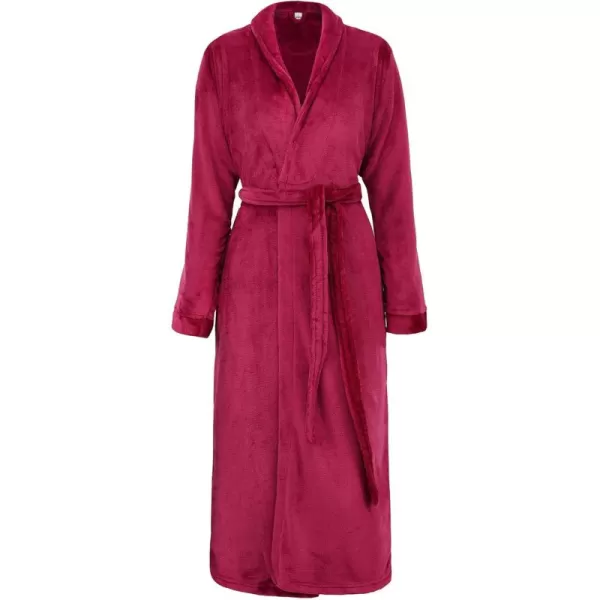 Verabella Womens Luxuriously Cozy Plush Bath RobeBurgundy
