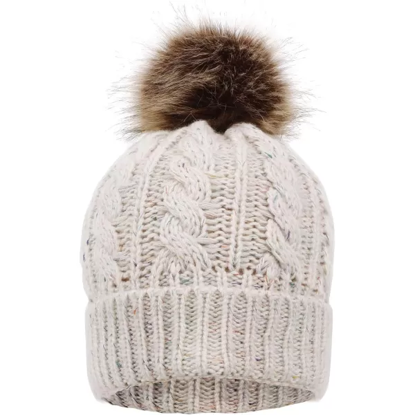 Verabella Women ampamp Mens 3 in 1 Winter Warm Knit Beanie Hat Scarf and Mittens Set8126beige