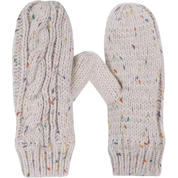 Verabella Women ampamp Mens 3 in 1 Winter Warm Knit Beanie Hat Scarf and Mittens Set8126beige