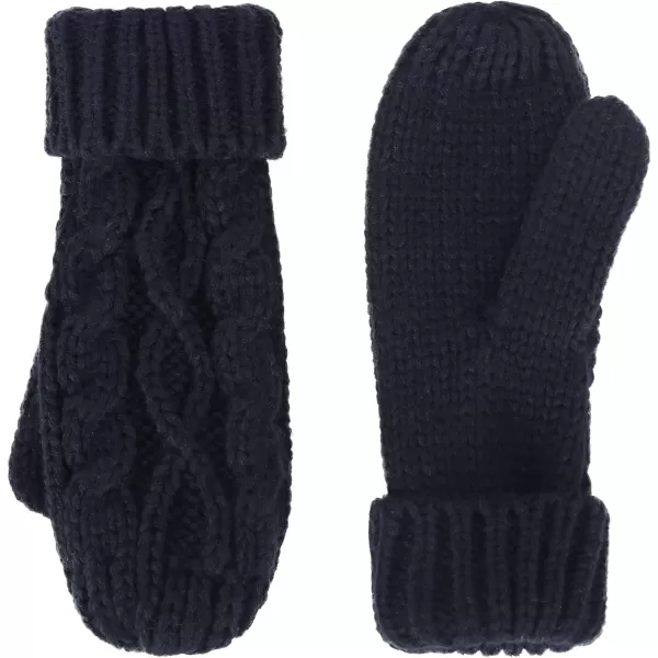 Verabella Women ampamp Mens 3 in 1 Winter Warm Knit Beanie Hat Scarf and Mittens SetBlack
