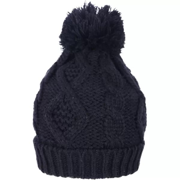 Verabella Women ampamp Mens 3 in 1 Winter Warm Knit Beanie Hat Scarf and Mittens SetBlack
