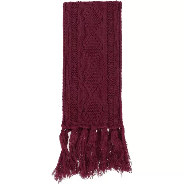 Verabella Women ampamp Mens 3 in 1 Winter Warm Knit Beanie Hat Scarf and Mittens SetBurgundy