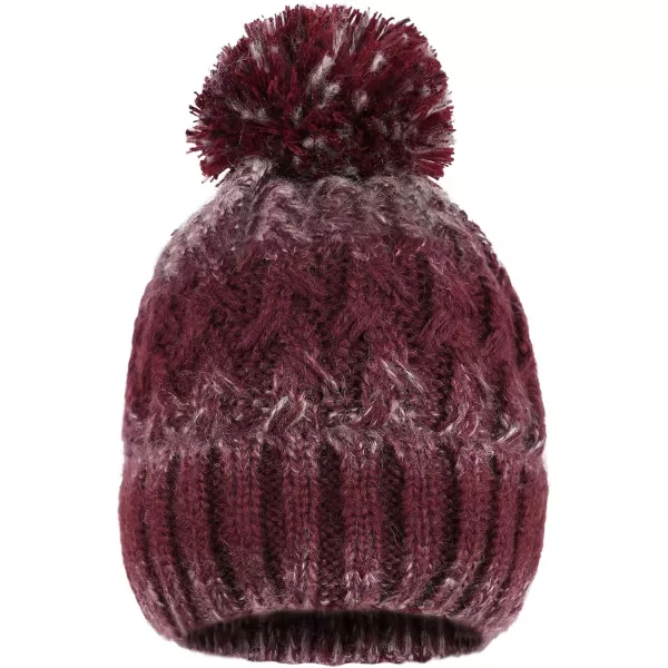 Verabella Women ampamp Mens 3 in 1 Winter Warm Knit Beanie Hat Scarf and Mittens SetBurgundyLight Grey