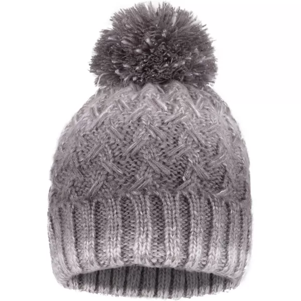 Verabella Women ampamp Mens 3 in 1 Winter Warm Knit Beanie Hat Scarf and Mittens SetCharcoalLight Grey