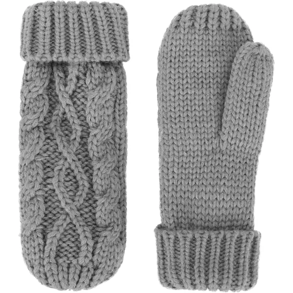 Verabella Women ampamp Mens 3 in 1 Winter Warm Knit Beanie Hat Scarf and Mittens SetGrey