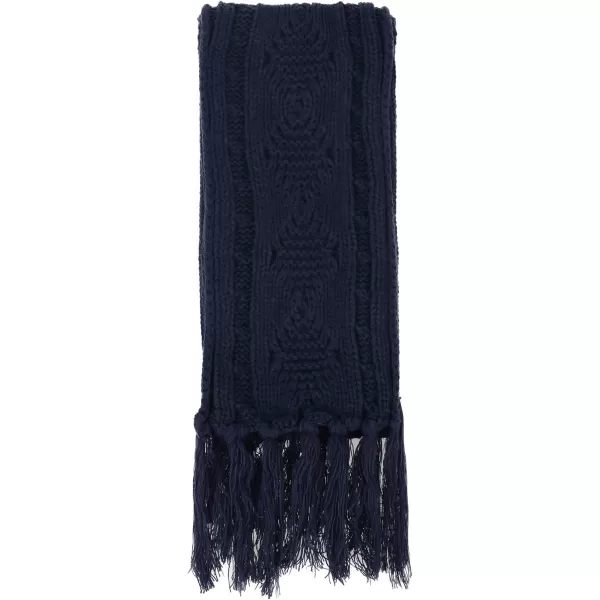 Verabella Women ampamp Mens 3 in 1 Winter Warm Knit Beanie Hat Scarf and Mittens SetNavy