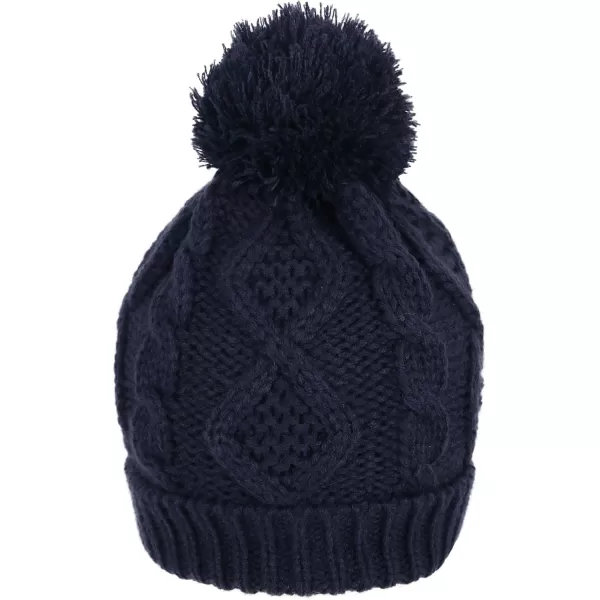 Verabella Women ampamp Mens 3 in 1 Winter Warm Knit Beanie Hat Scarf and Mittens SetNavy