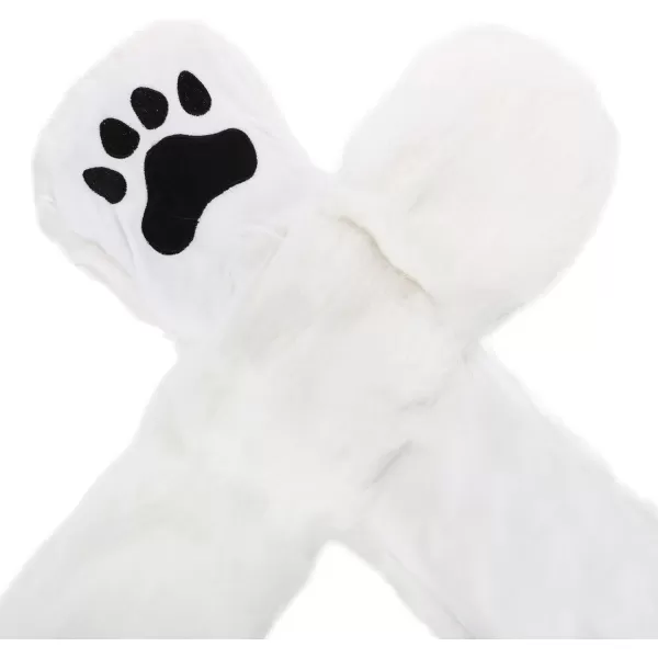 Animal Hood Hat Scarf and Mitten Gloves 3in1 Multifunction Furry Hoodie1478white