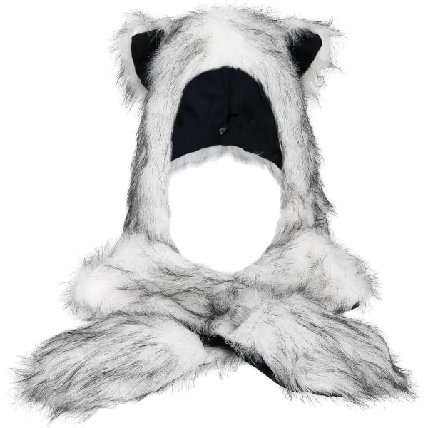 Animal Hood Hat Scarf and Mitten Gloves 3in1 Multifunction Furry HoodieFox