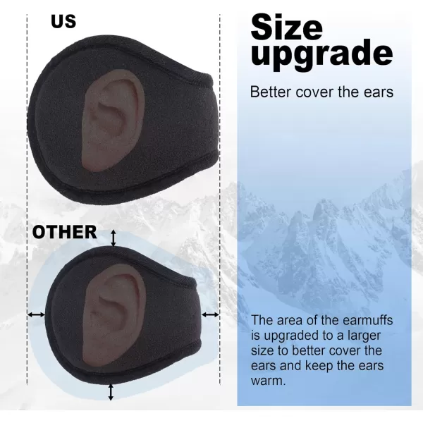 Verabella Men UltraSoft Plush Faux Fur Earmuffs Foldable Cold Weather Ear Muff Lined Trim Knits Ear WarmersCharcoal