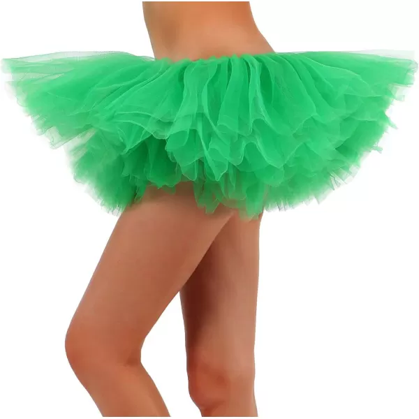 Womens Retro 5 Layers Tulle Cosplay Costume Dance Tutu SkirtDark Green Tutu