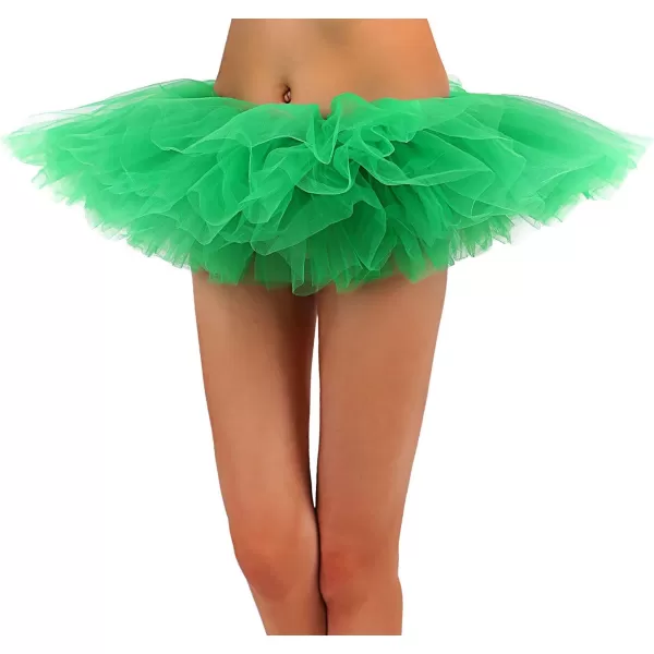 Womens Retro 5 Layers Tulle Cosplay Costume Dance Tutu SkirtDark Green Tutu