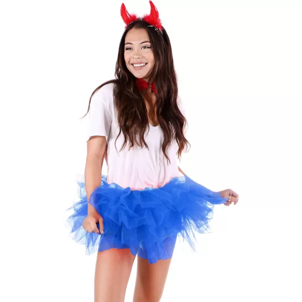 Womens Retro 5 Layers Tulle Cosplay Costume Dance Tutu SkirtRoyal Blue Tutu