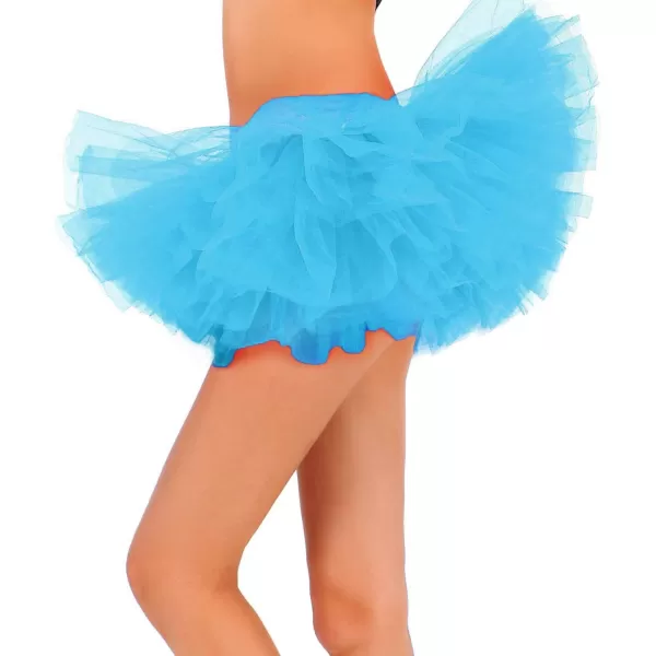 Womens Retro 5 Layers Tulle Cosplay Costume Dance Tutu SkirtSky Blue Tutu