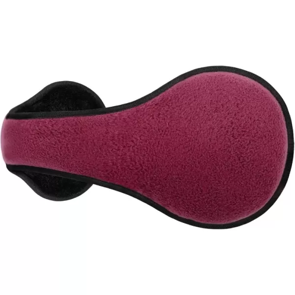 Verabella Men UltraSoft Plush Faux Fur Earmuffs Foldable Cold Weather Ear Muff Lined Trim Knits Ear WarmersBurgundy