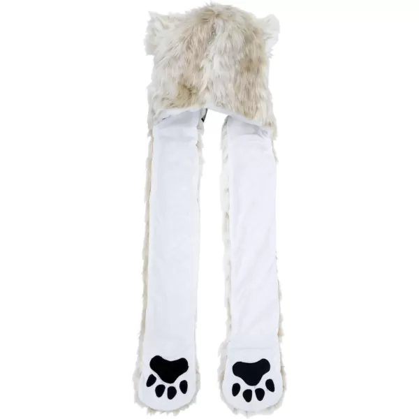 Animal Hood Hat Scarf and Mitten Gloves 3in1 Multifunction Furry HoodieLeopard