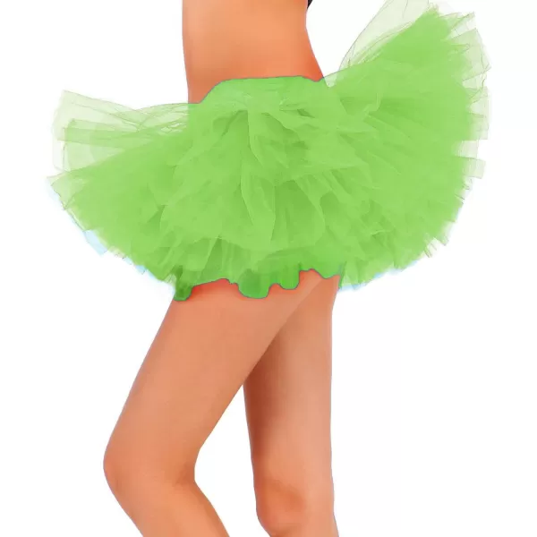 Womens Retro 5 Layers Tulle Cosplay Costume Dance Tutu SkirtFluorescent Green Tutu