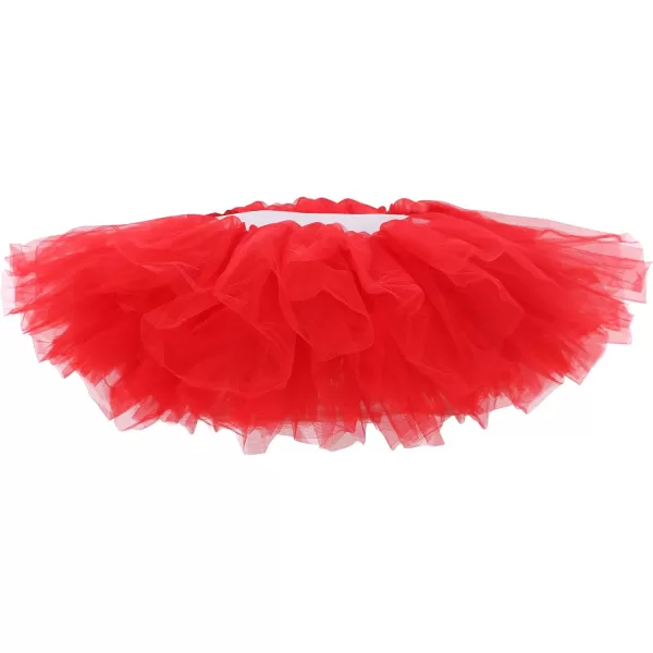 Womens Retro 5 Layers Tulle Cosplay Costume Dance Tutu SkirtRed Tutu
