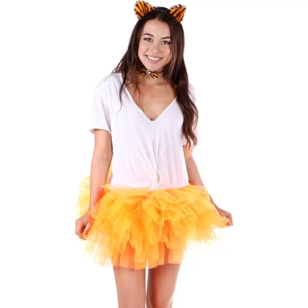 Womens Retro 5 Layers Tulle Cosplay Costume Dance Tutu SkirtYellow Tutu