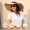 imageVerabella Sun Hats for Women UV Protection Wide Brim UPF 50 Foldable Floppy Straw Beach Hat with StrapKhaki