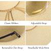 imageVerabella Sun Hats for Women UV Protection Wide Brim UPF 50 Foldable Floppy Straw Beach Hat with StrapMix Beigebraid Leather