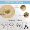 imageVerabella Sun Hats for Women UV Protection Wide Brim UPF 50 Foldable Floppy Straw Beach Hat with StrapMix Beigebraid Leather