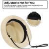 imageVerabella Straw Fedora Hat for Women ampamp Men Foldable Short Brim Trilby Beach Sun HatBeige