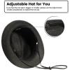 imageVerabella Straw Fedora Hat for Women ampamp Men Foldable Short Brim Trilby Beach Sun HatBlack