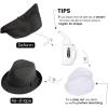 imageVerabella Straw Fedora Hat for Women ampamp Men Foldable Short Brim Trilby Beach Sun HatBlack
