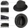 imageVerabella Straw Fedora Hat for Women ampamp Men Foldable Short Brim Trilby Beach Sun HatBlack