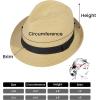 imageVerabella Straw Fedora Hat for Women ampamp Men Foldable Short Brim Trilby Beach Sun HatKhaki
