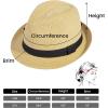 imageVerabella Straw Fedora Hat for Women ampamp Men Foldable Short Brim Trilby Beach Sun HatMix Beige