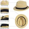 imageVerabella Straw Fedora Hat for Women ampamp Men Foldable Short Brim Trilby Beach Sun HatMix Beige