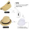 imageVerabella Straw Fedora Hat for Women ampamp Men Foldable Short Brim Trilby Beach Sun HatMix Beige
