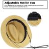 imageVerabella Straw Fedora Hat for Women ampamp Men Foldable Short Brim Trilby Beach Sun HatMix Beige