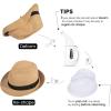 imageVerabella Straw Fedora Hat for Women ampamp Men Foldable Short Brim Trilby Beach Sun HatNatural