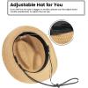 imageVerabella Straw Fedora Hat for Women ampamp Men Foldable Short Brim Trilby Beach Sun HatNatural