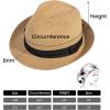 imageVerabella Straw Fedora Hat for Women ampamp Men Foldable Short Brim Trilby Beach Sun HatNatural