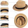 imageVerabella Straw Fedora Hat for Women ampamp Men Foldable Short Brim Trilby Beach Sun HatNatural