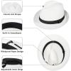 imageVerabella Straw Fedora Hat for Women ampamp Men Foldable Short Brim Trilby Beach Sun HatWhite