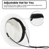 imageVerabella Straw Fedora Hat for Women ampamp Men Foldable Short Brim Trilby Beach Sun HatWhite