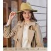 imageVerabella Womens Classic Wide Brim Fedora Hat Felt Panama Hat with Belt BuckleCamelwide Belt