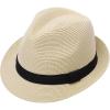 imageVerabella Straw Fedora Hat for Women ampamp Men Foldable Short Brim Trilby Beach Sun HatBeige