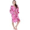imageVerabella Womens Winter Soft Plush Long Sleeve Hooded Bath Lounge RobeShortpink Robe Donuts
